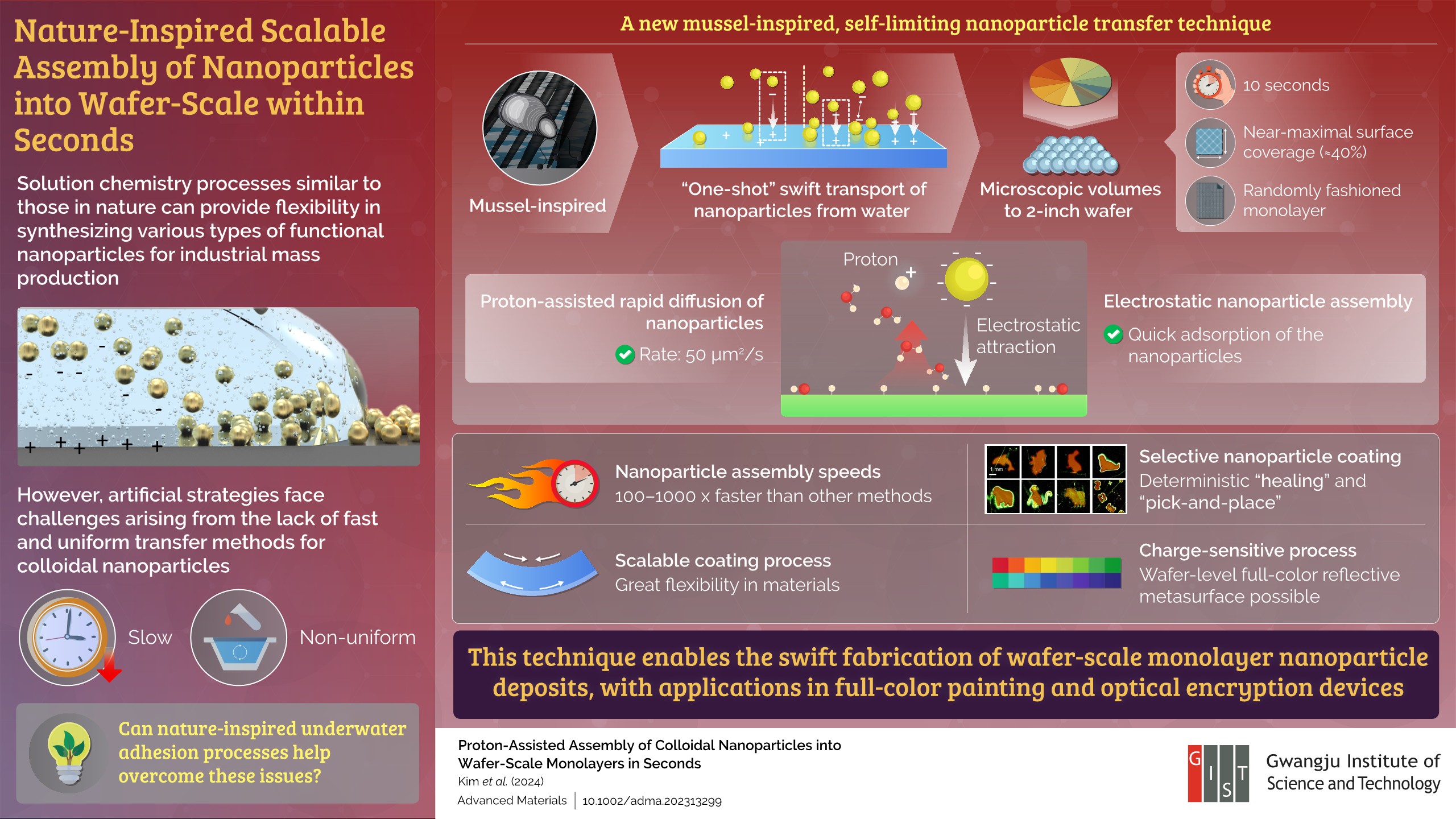 GIST Researchers Develop Nanotechnology for Creating Wafer-Scale Nanoparticle Monolayers in Seconds 이미지