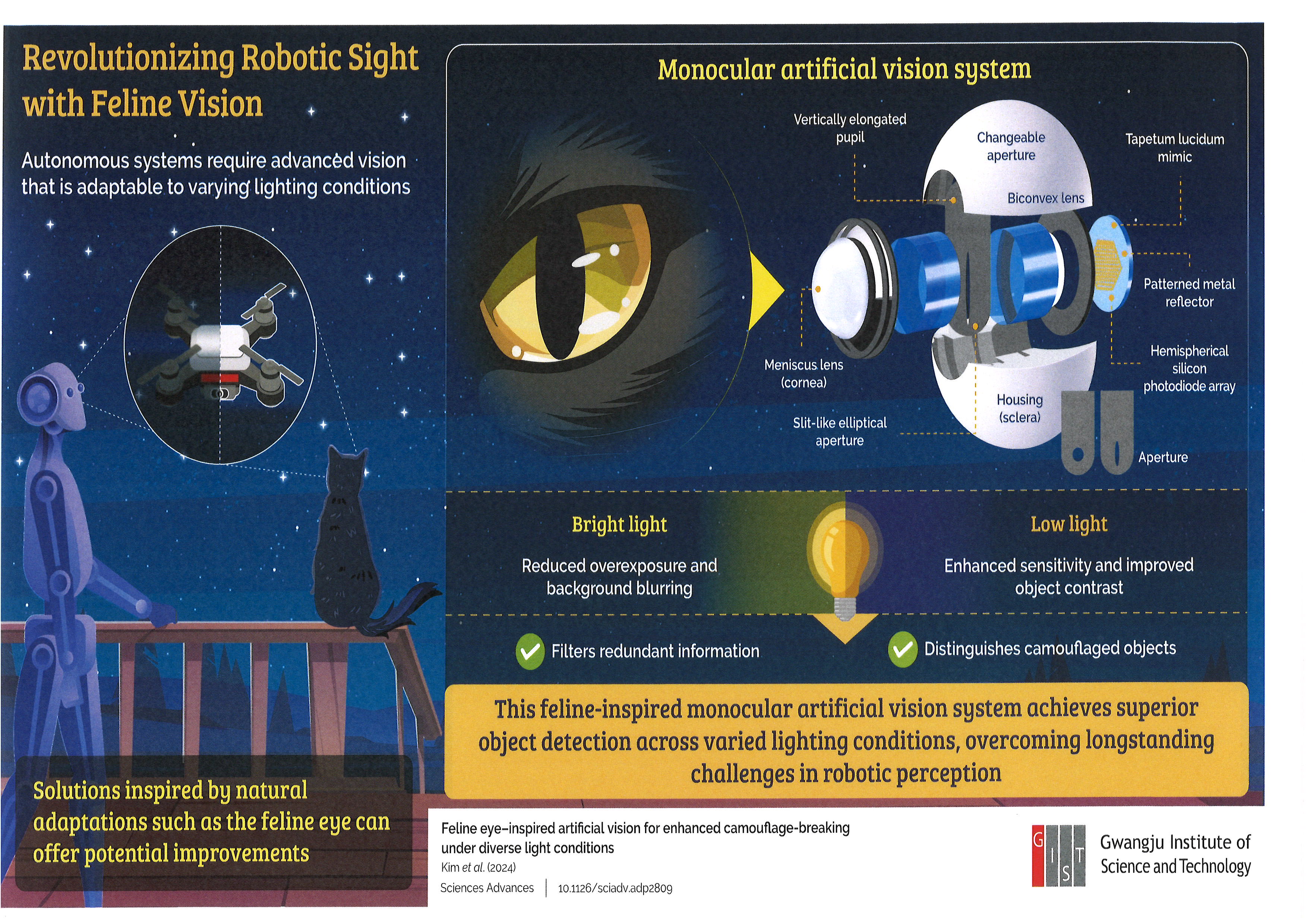 Gwangju Institute of Science and Technology Researchers Develop Cat's Eye-Inspired Vision System for Autonomous Robotics 이미지