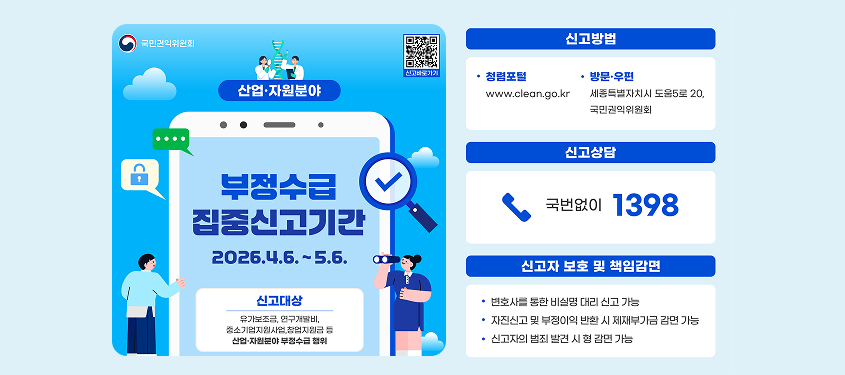 산업자원분야 부정수급 집중신고기간