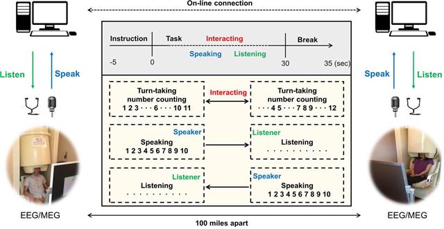 Professor Sung Chan Jun's research team used brain diagrams to index brain activities in voice conversations between remote people 이미지