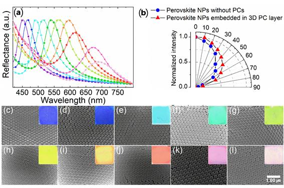 Professor Jae-Suk Lee and Dr. Chang-Lyoul Lee's research team develops high color purity photonic crystal film based on polymer particles containing perovskite that can be used as a light source for TV 이미지