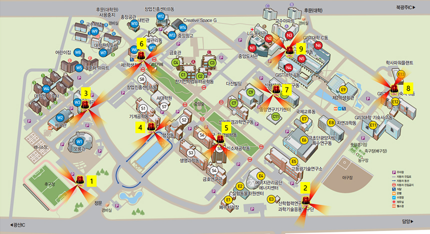 외곽 비상벨 위치 안내도 